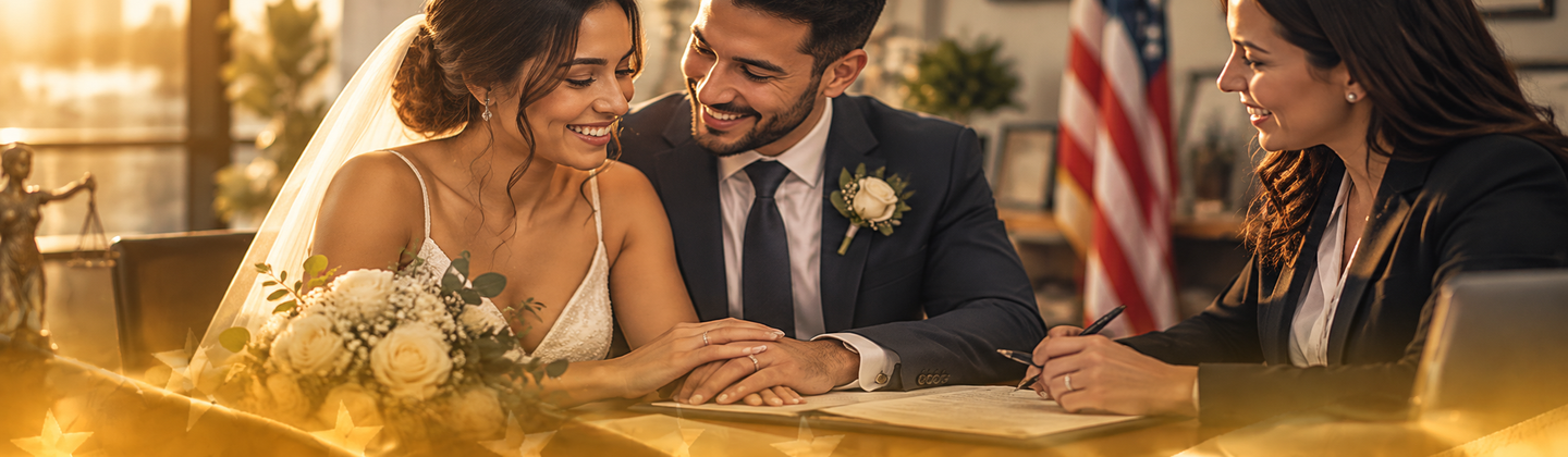 Dallas immigration attorney consulting with a client about a marriage-based green card