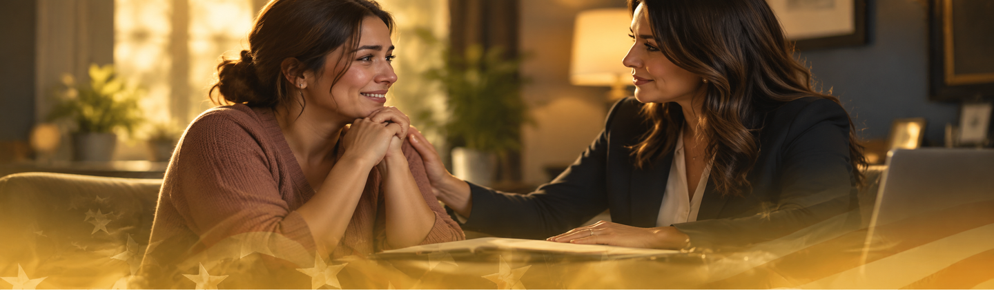 Dallas immigration attorney consulting with a client about a U visa