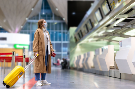 person with suitcase